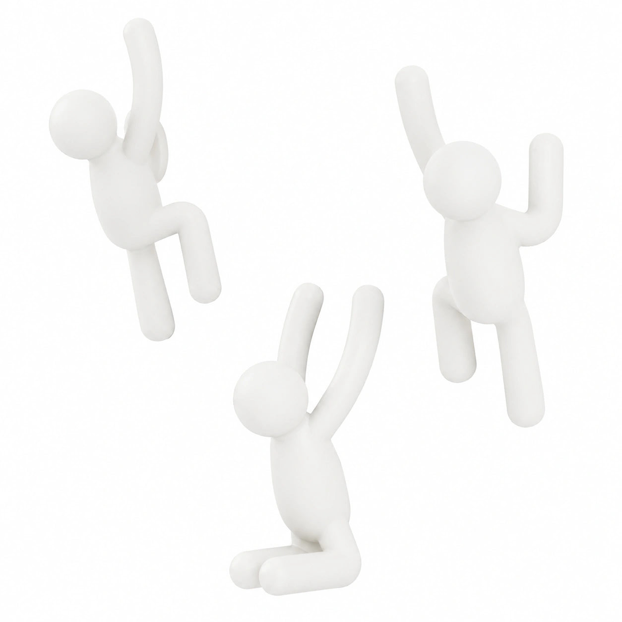 Juego de 3 ganchos de pared Umbra Buddy en blanco