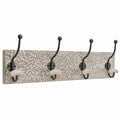 Perchero de Pared de Madera de Mango con Gancho de Hierro, 76 cm