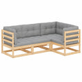 Conjunto de Muebles de Jardín de Pino Macizo: Sofá Modular y Cojines para Exterior