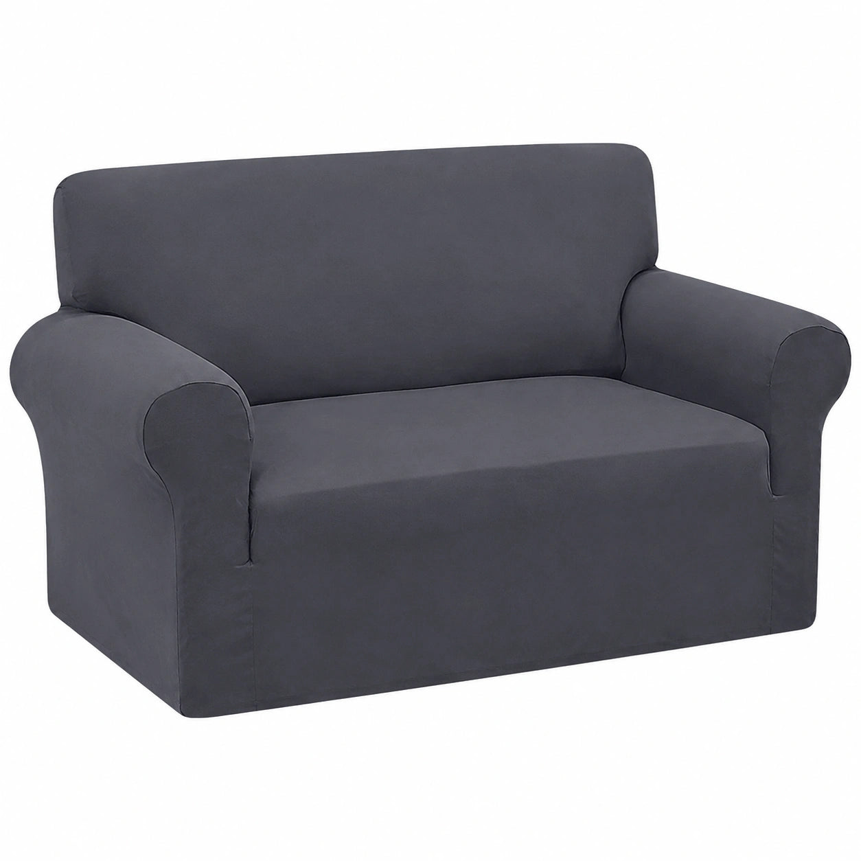 Funda Elástica de Sofá 2 Plazas Granbest, Microfibra Suave, Antideslizante y Protectora para Muebles y Mascotas, Color Gris