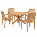 Juego de Comedor de Jardín de Madera de Acacia para Exterior, 3 Piezas Elegantes y Cómodas, Mesa y Sillas Marrones Modernas