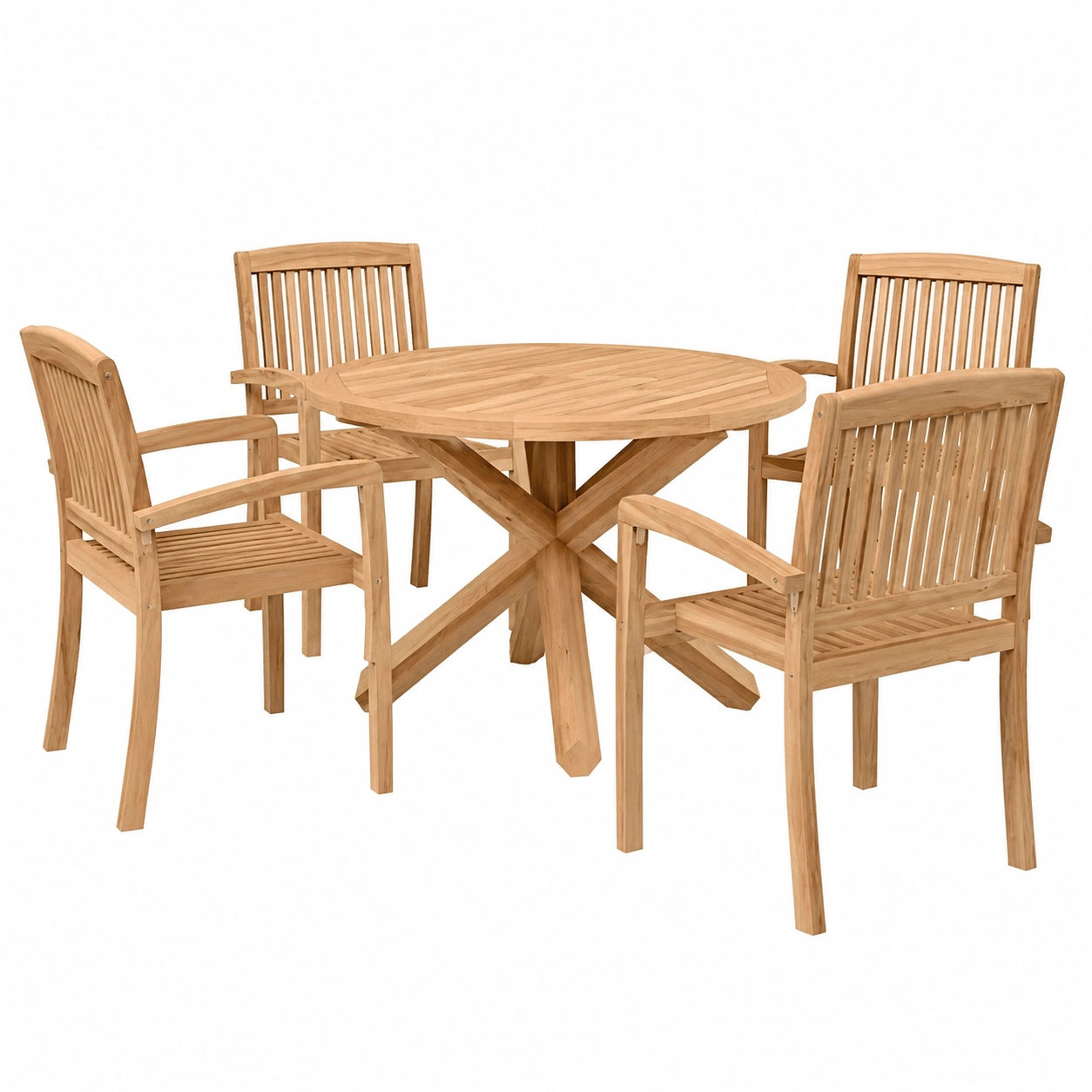 Juego de Comedor de Jardín de Madera de Acacia para Exterior, 3 Piezas Elegantes y Cómodas, Mesa y Sillas Marrones Modernas
