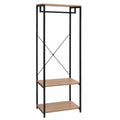 Perchero de Pie Multifuncional con Zapatero, Metal y Madera, 60x40x167 cm
