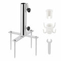 Base de Metal para Sombrilla, Ajustable 29-41mm, con Anclaje para Jardín y Playa