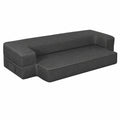 Sofá Cama Moderno de Espuma Viscoelástica 2 Plazas, Plegable y Sin Montaje, Gris Oscuro