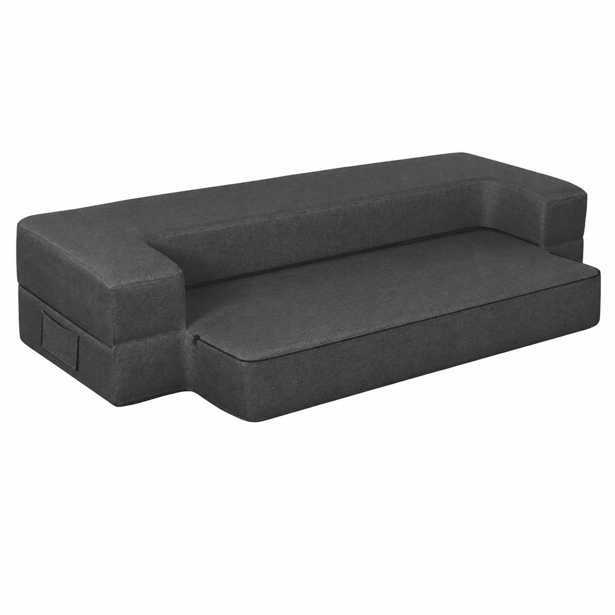 Sofá Cama Moderno de Espuma Viscoelástica 2 Plazas, Plegable y Sin Montaje, Gris Oscuro